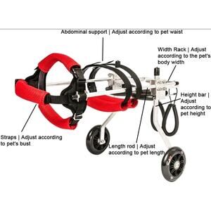 QingYi Dog Wheelchair , Adjustable Animal Exercise Wheelchair S